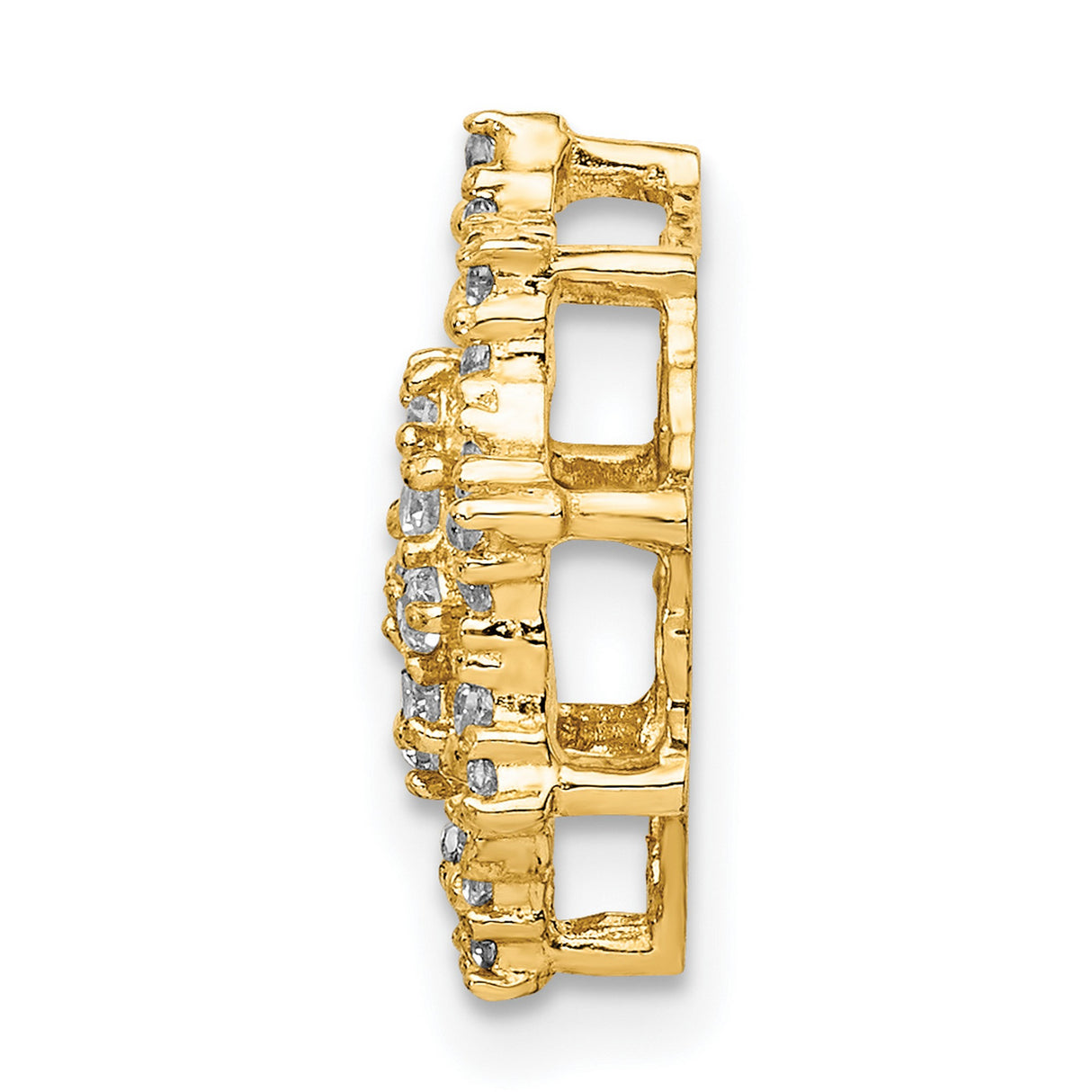 14k Yellow Gold Snowflake Pendant with Cubic Zirconia, Floral Burst, Nature-Inspired Jewelry