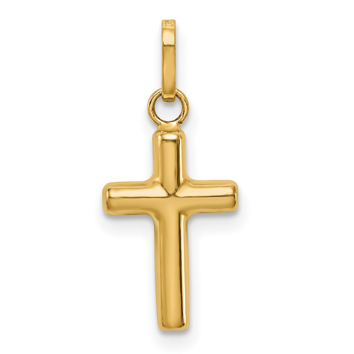 14k Multi-Tone Gold Crucifix Pendant, Jesus on Cross Religious Christian Charm