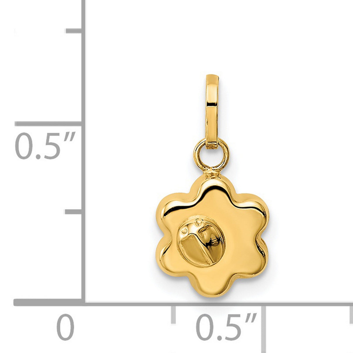 14k Yellow Gold Virgin Mary Flower Pendant, Catholic Religious Medal Charm for Women