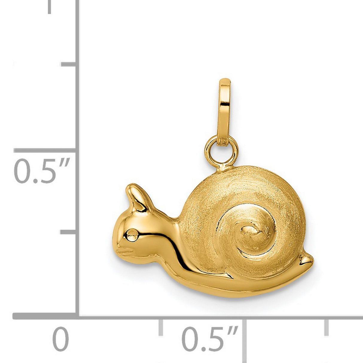 14k Yellow Gold Snail Charm Pendant, Whimsical Nature-Inspired Animal Jewelry for Women or Unisex Wear