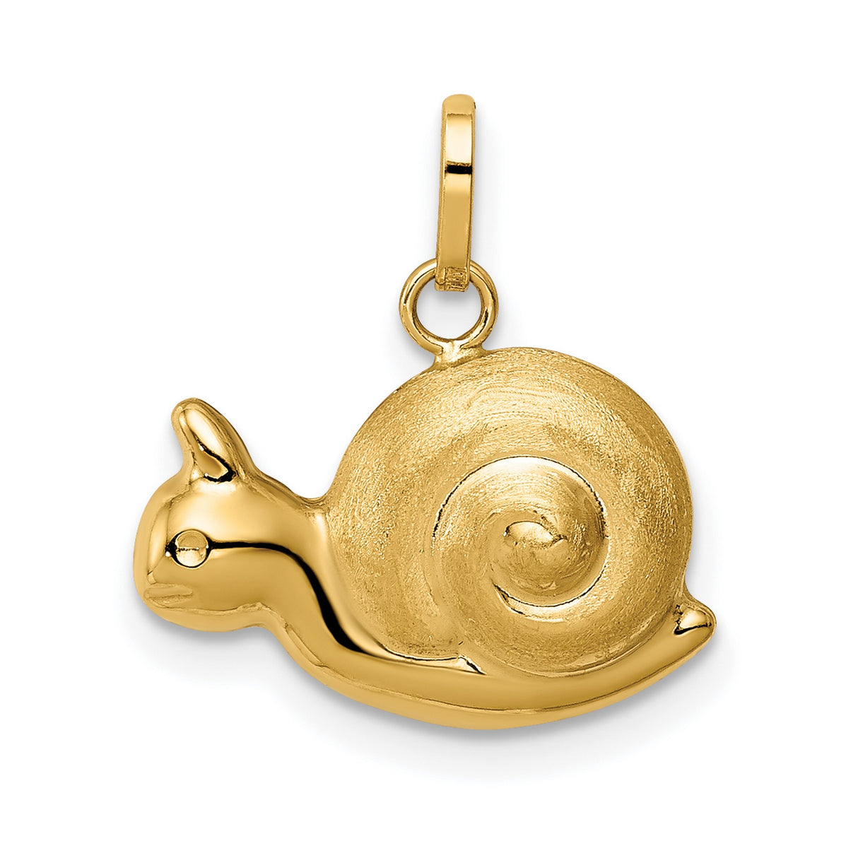 14k Yellow Gold Snail Charm Pendant, Whimsical Nature-Inspired Animal Jewelry for Women or Unisex Wear