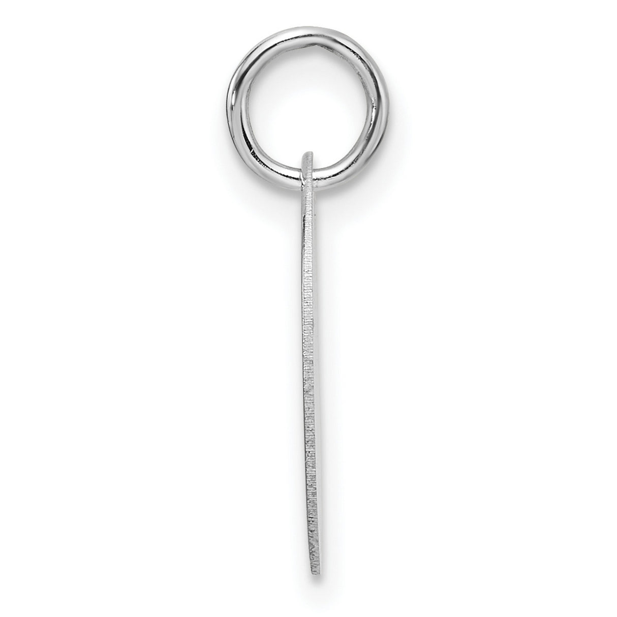 14k White Gold Round Initial Pendant with Black Enamel Letter G Charm