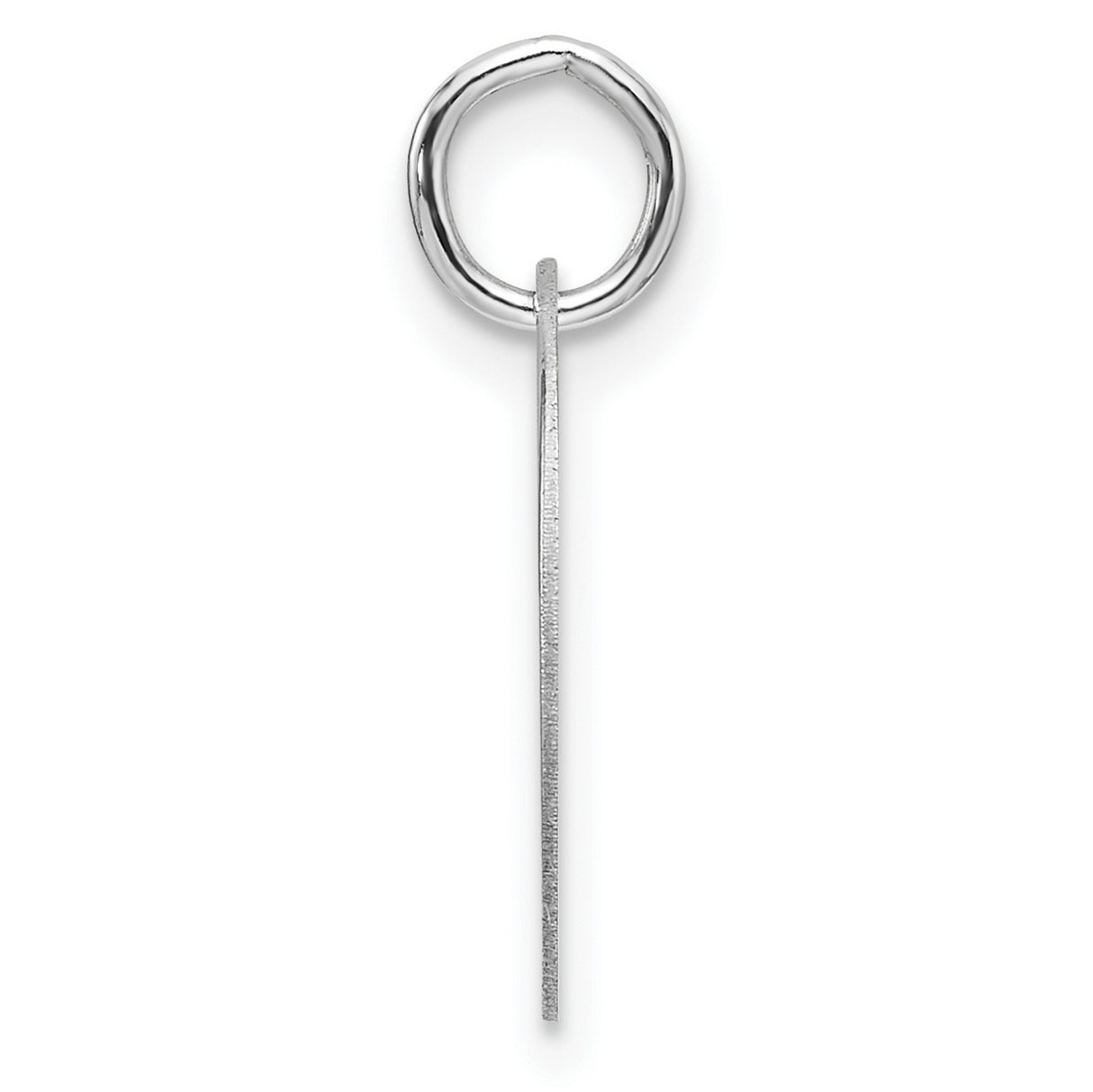 14k White Gold Initial Pendant with Script Letter O, Dainty Monogram Charm for Women
