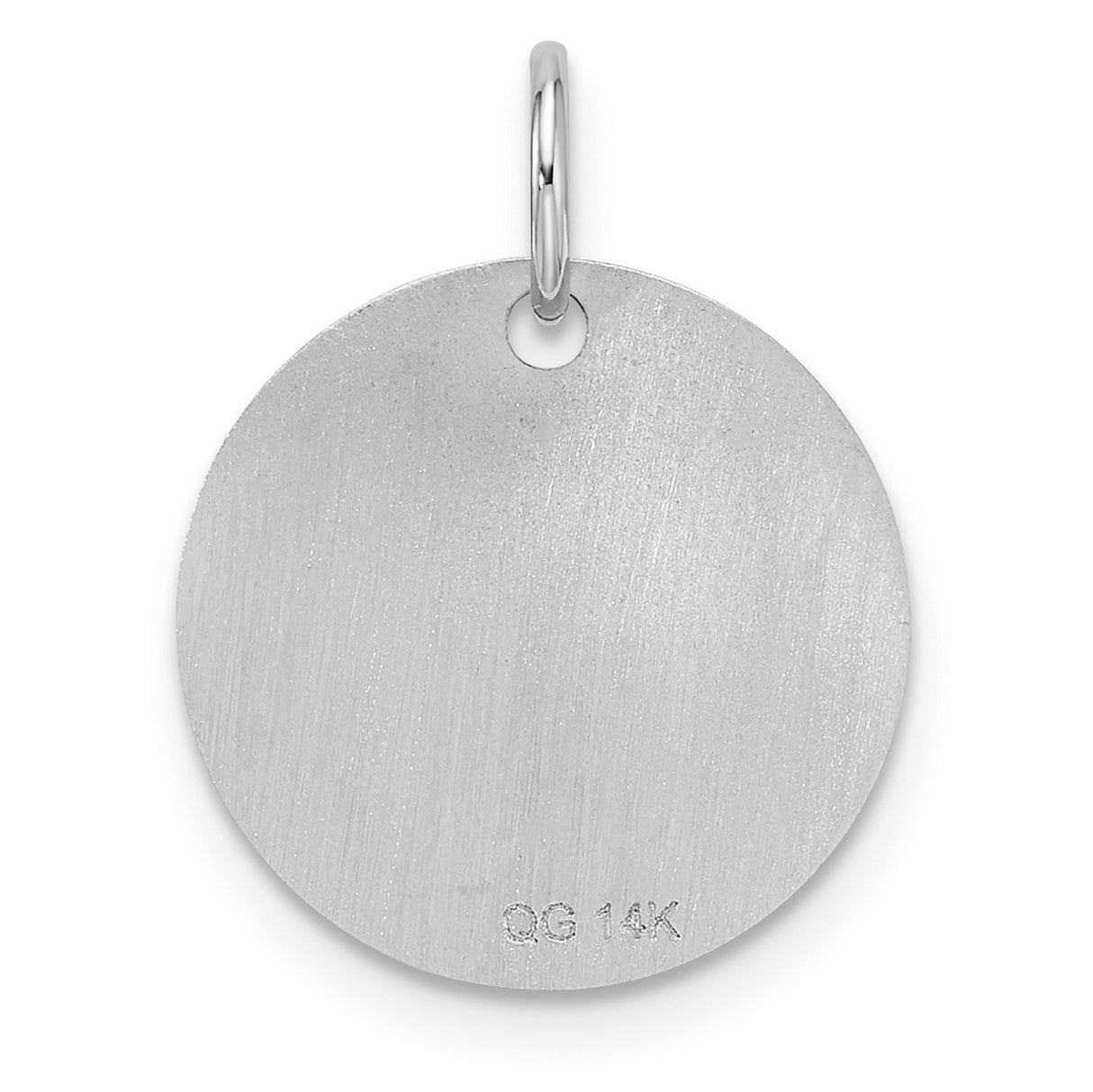 14k White Gold Initial Pendant with Script Letter O, Dainty Monogram Charm for Women