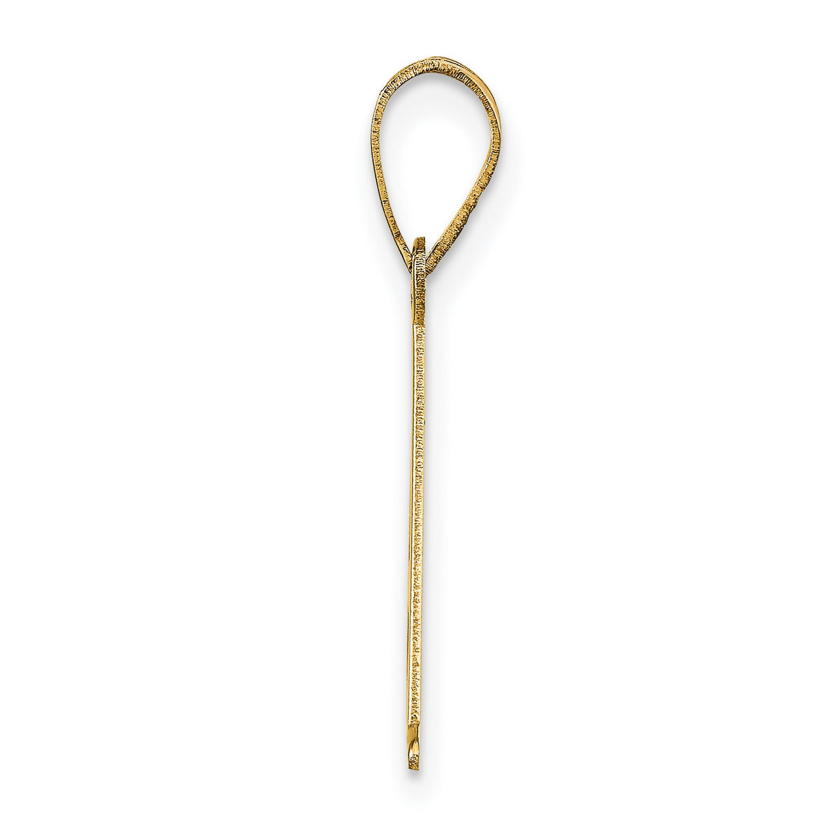 14k Yellow Gold Initial A Pendant, Polished Cutout Block Letter Charm for Women or Unisex