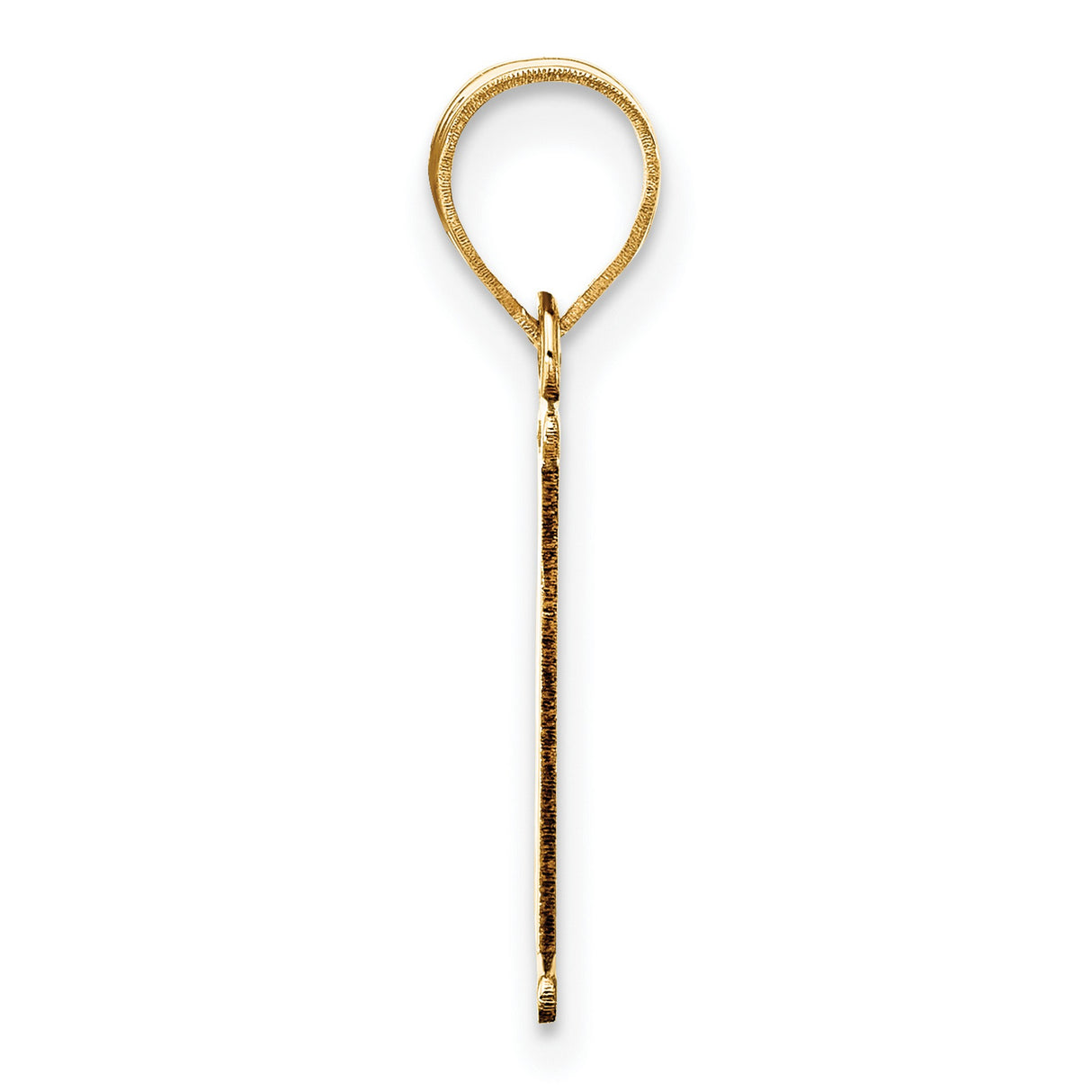 14k Yellow Gold E Initial Pendant, Bold Serif Letter Charm for Women or Unisex Wear