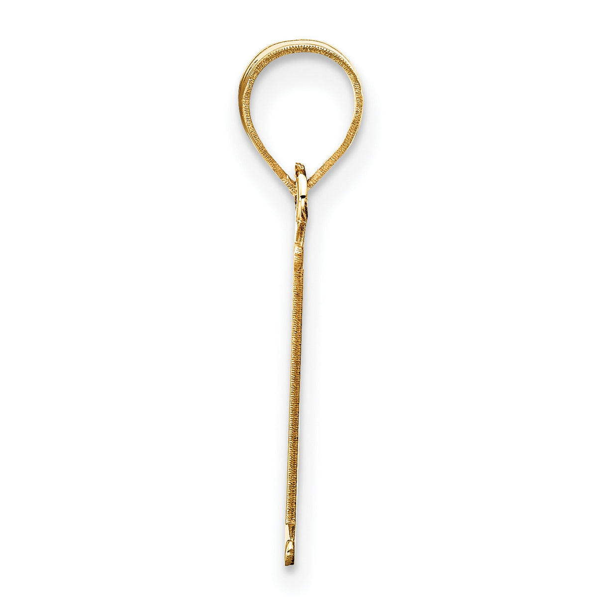 14k Yellow Gold Initial L Pendant with Polished Finish and Satin Center, Letter Charm Jewelry