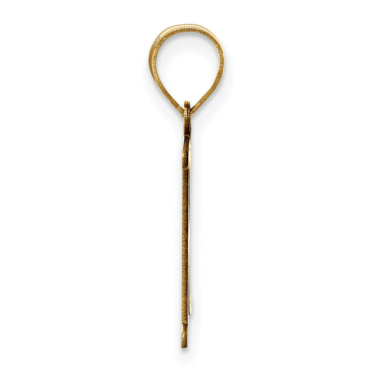 14k Yellow Gold Letter R Pendant, Bold Polished Initial Charm for Women or Unisex Wear