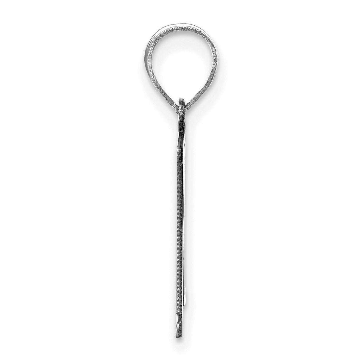 14k White Gold Capital R Pendant, Bold Letter Charm, Serif Block Initial Design