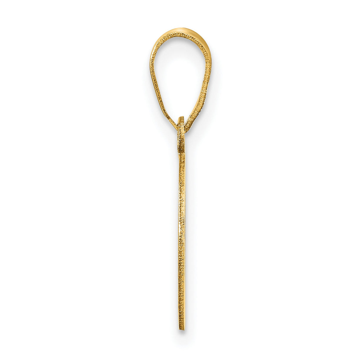 14k Yellow Gold Initial D Pendant, Polished Bold Script Letter Charm for Women or Unisex