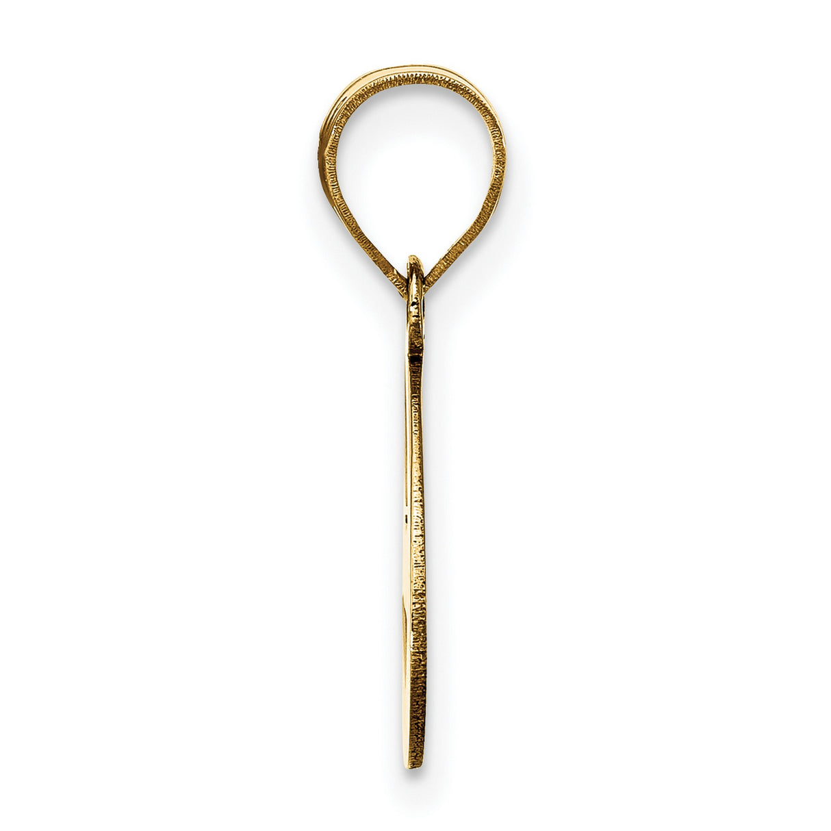 14k Yellow Gold Letter E Pendant Charm, Polished Script Initial, Dainty Alphabet Jewelry for Women