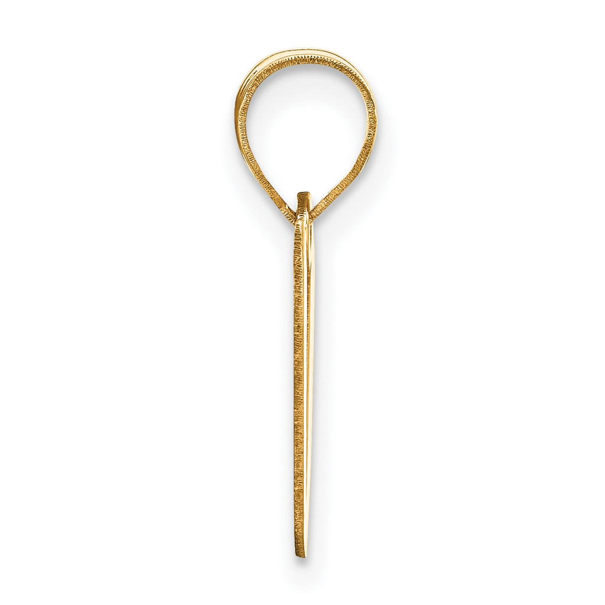 14k Yellow Gold Script Initial Pendant, Letter V Charm, Monogram Jewelry for Women