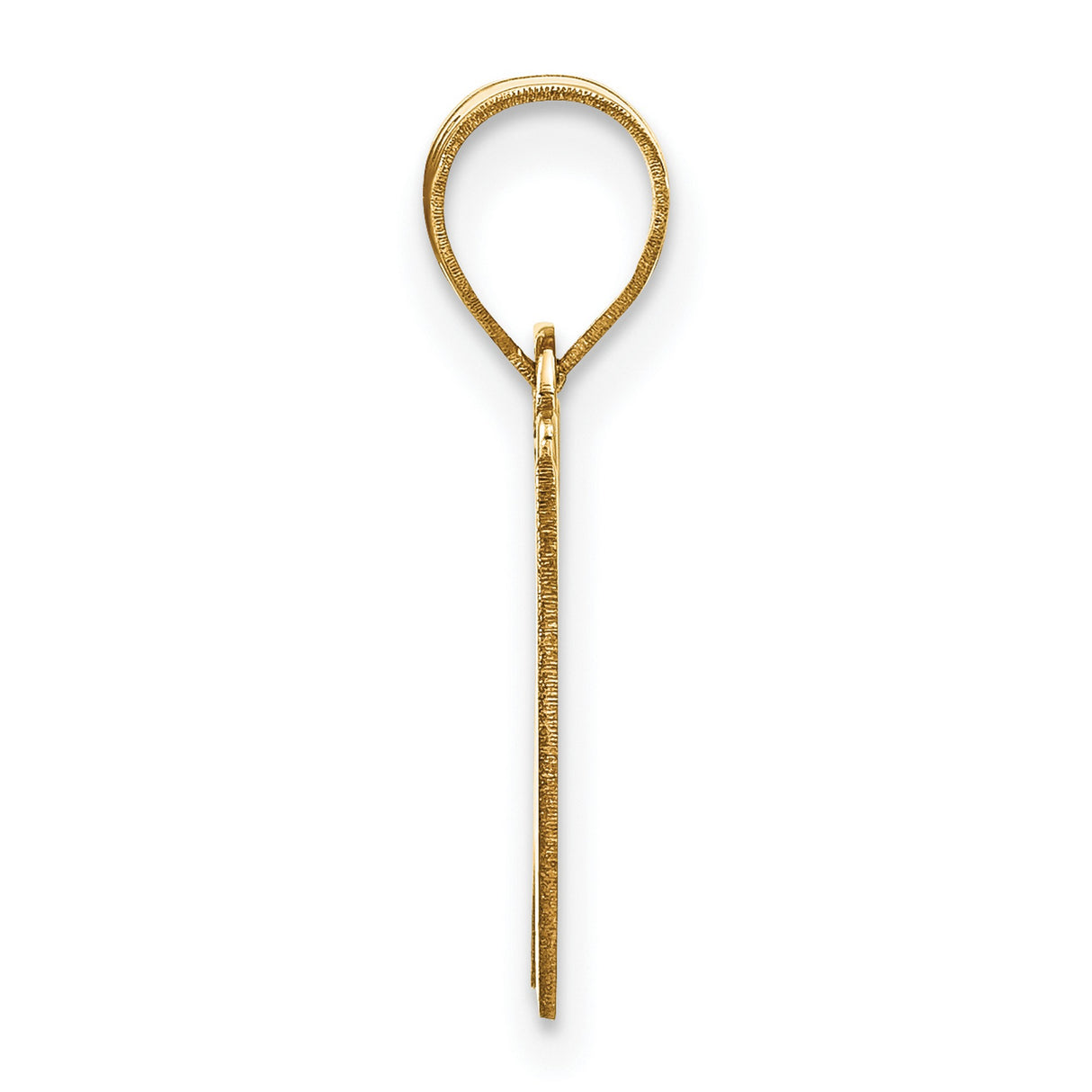 14k Yellow Gold Script Letter W Pendant, Polished Alphabet Initial Charm for Women