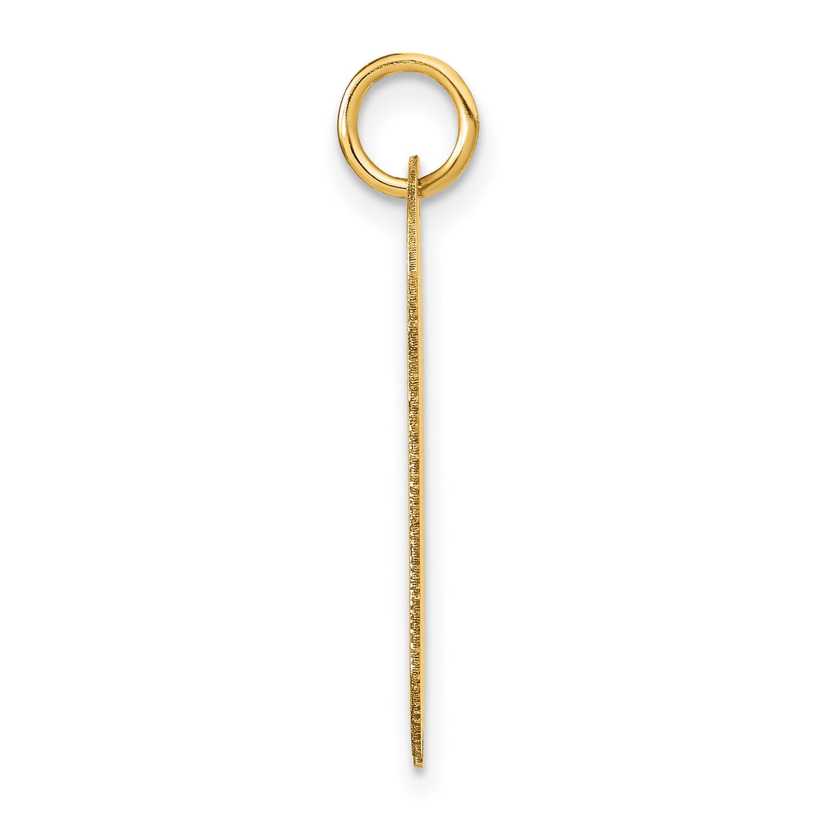 14k Yellow Gold Dog Tag Pendant with Cutout Letter A, Polished Monogram Charm