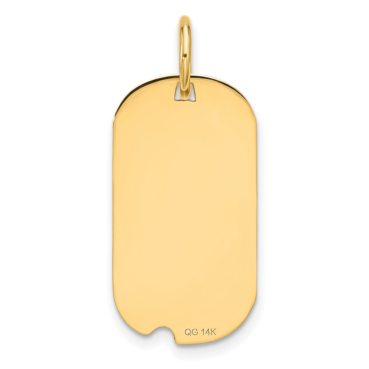 14k Yellow Gold Dog Tag Pendant with Raised Letter P, Textured Initial Charm