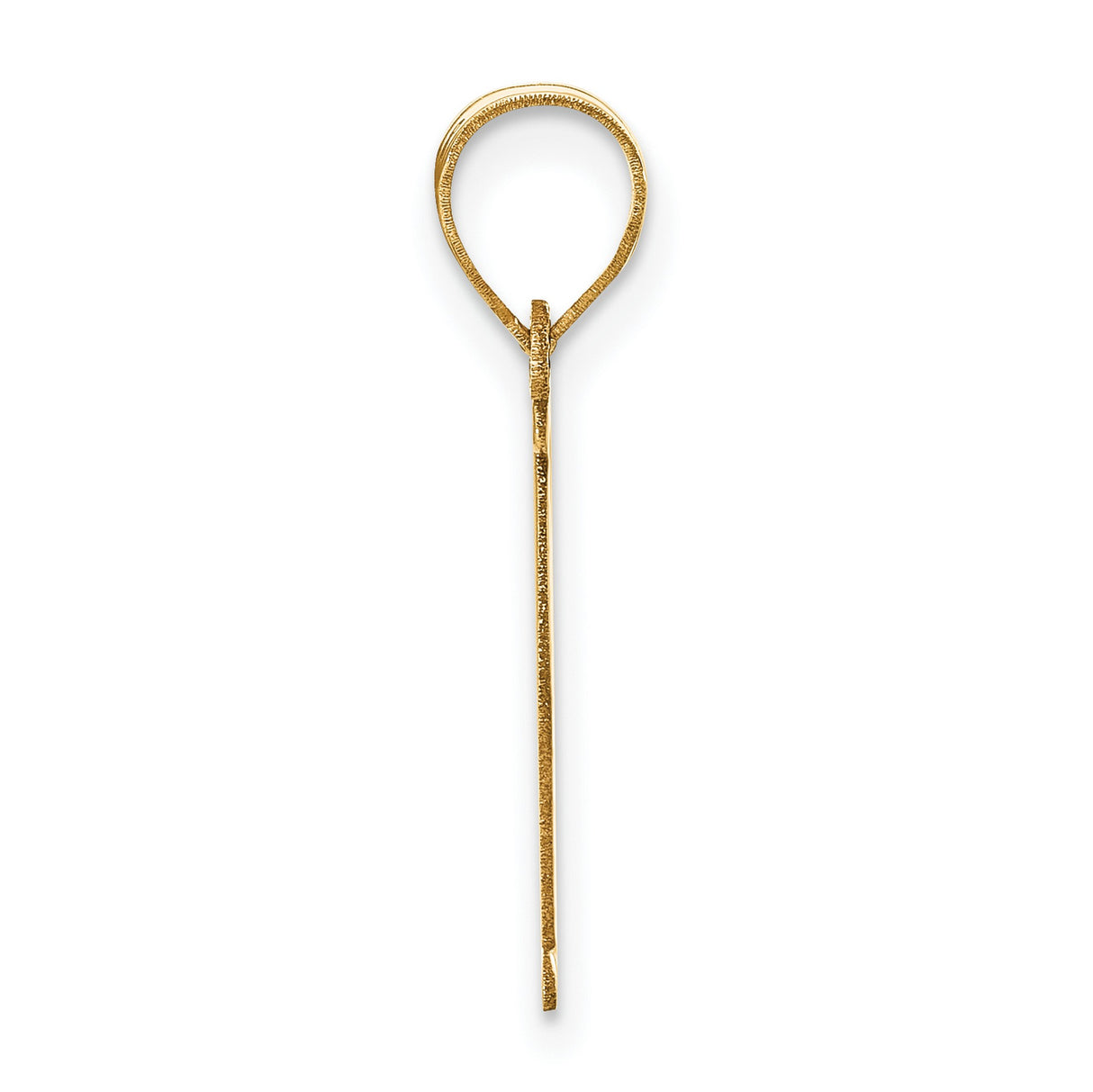 14k Yellow Gold Letter E Pendant, Bold Script Initial Charm for Women or Unisex Wear