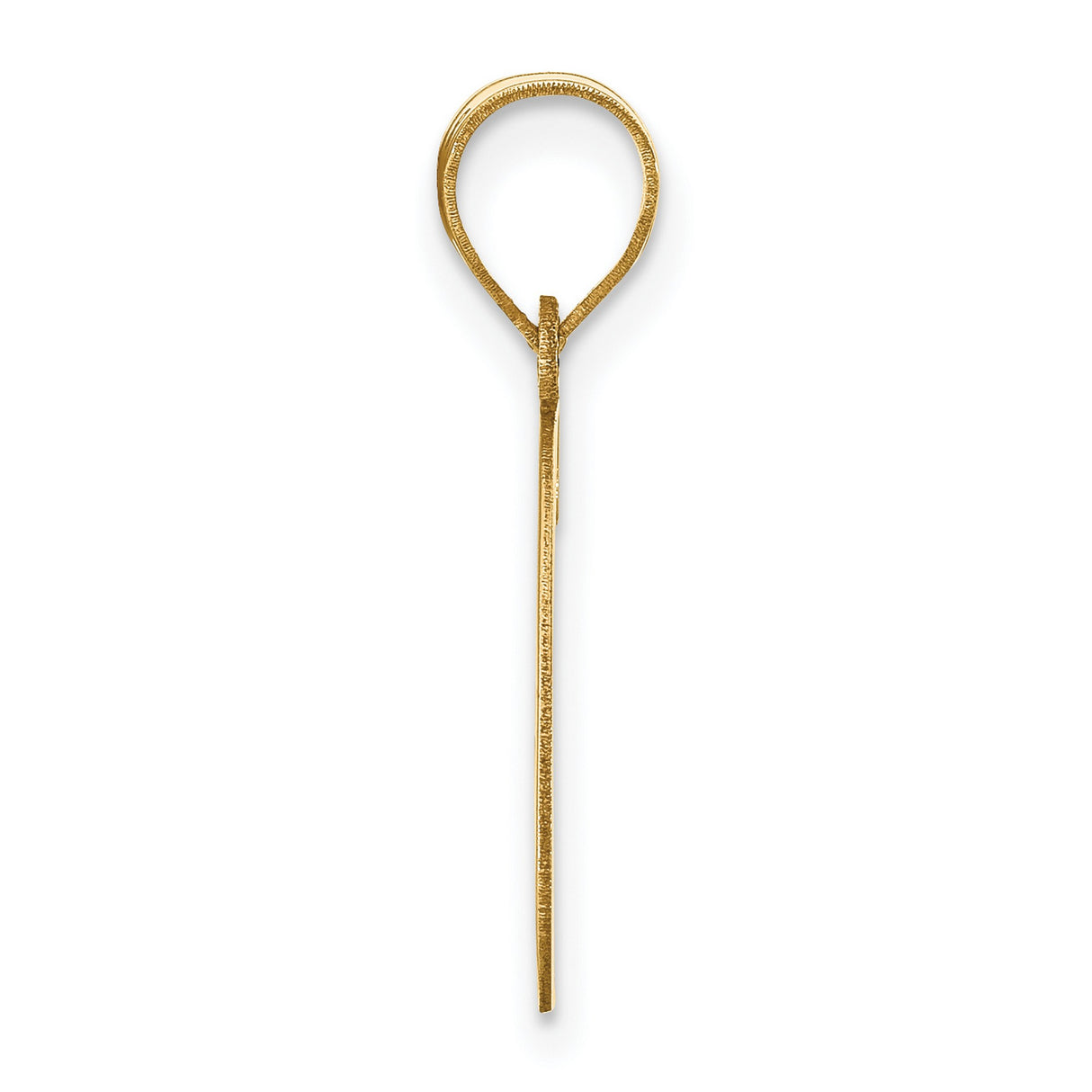 14k Yellow Gold Letter G Pendant, Polished Script Initial Charm for Women or Unisex Wear