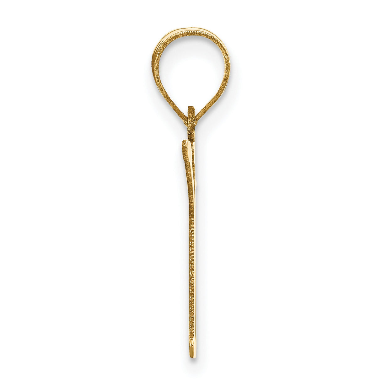 14k Yellow Gold Initial Pendant with Polished Block Letter K, Unisex Monogram Charm