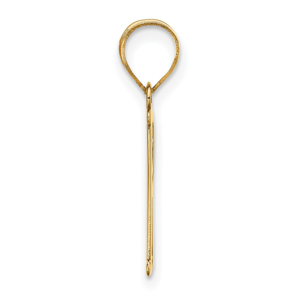 14k Yellow Gold Initial R Pendant, Polished Finish Serif Letter Charm for Women