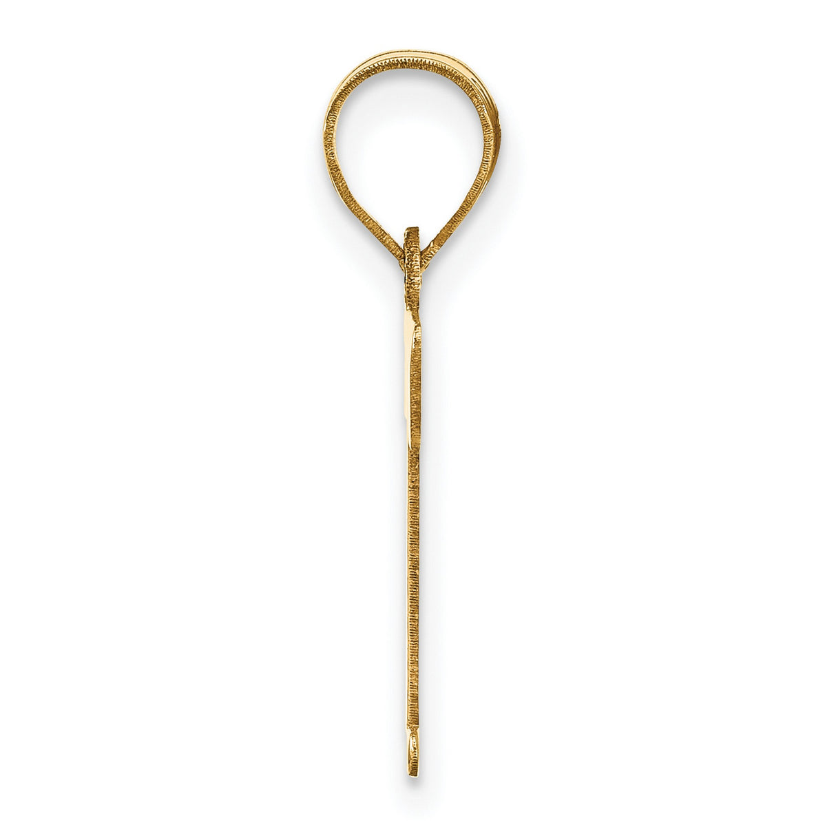 14k Yellow Gold Script Letter T Pendant, Polished Initial Charm for Women or Unisex