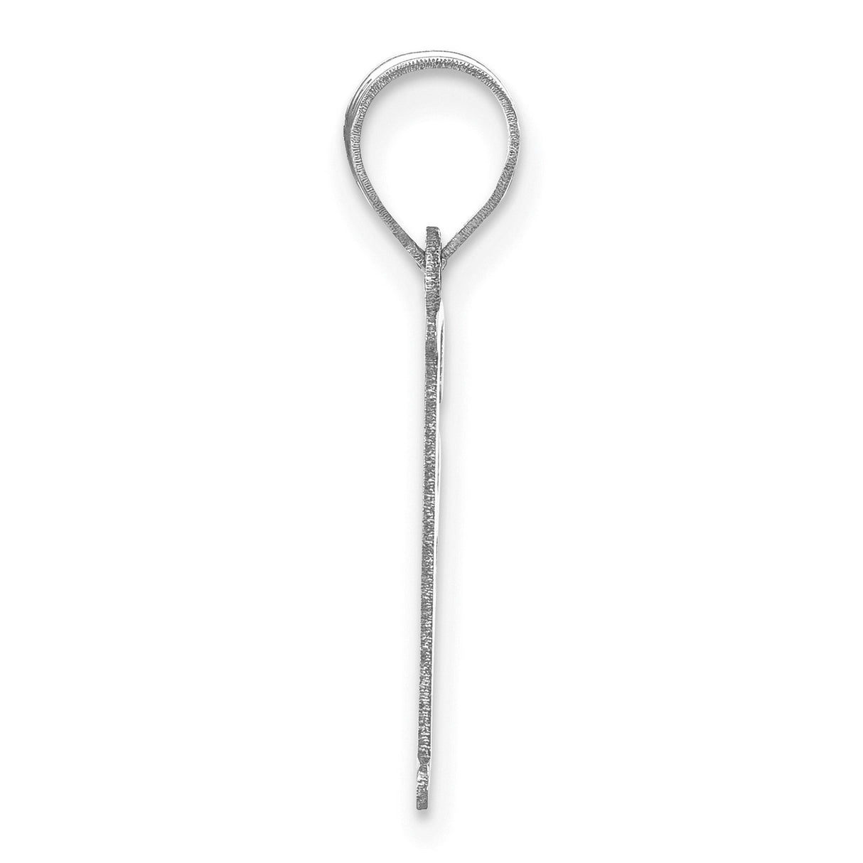 14k White Gold Script Letter F Pendant, Dainty Initial Charm for Women or Unisex Wear