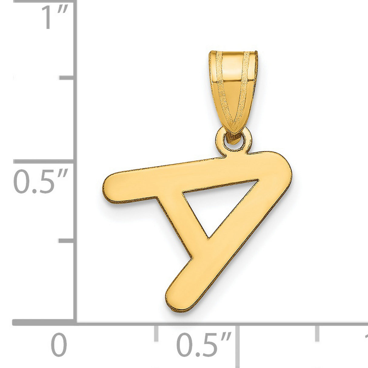 14k Yellow Gold Polished Bubble Letter A Initial Charm Pendant