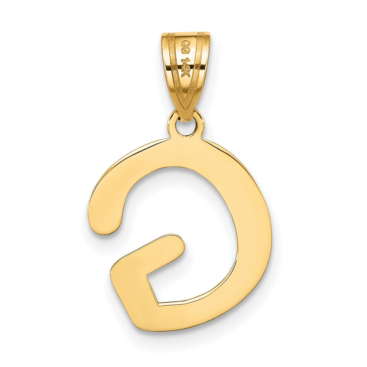 14k Yellow Gold Letter G Pendant Charm, Polished Modern Initial Jewelry for Women or Unisex Wear