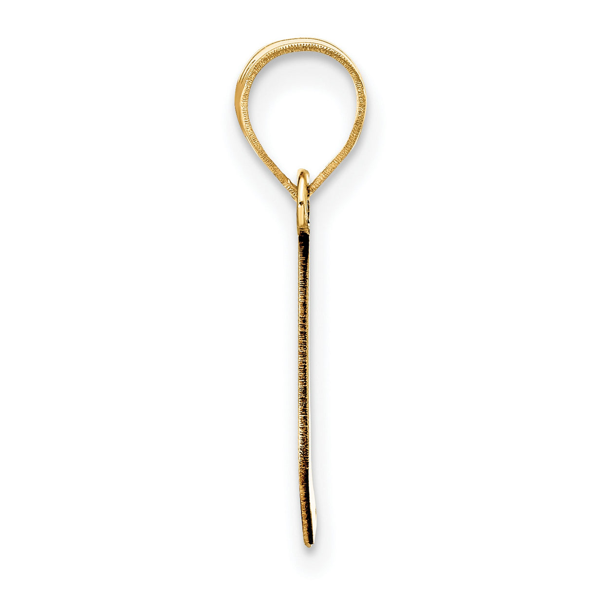 14k Yellow Gold Letter L Pendant, Polished Initial Charm, Contemporary Design for Women or Unisex