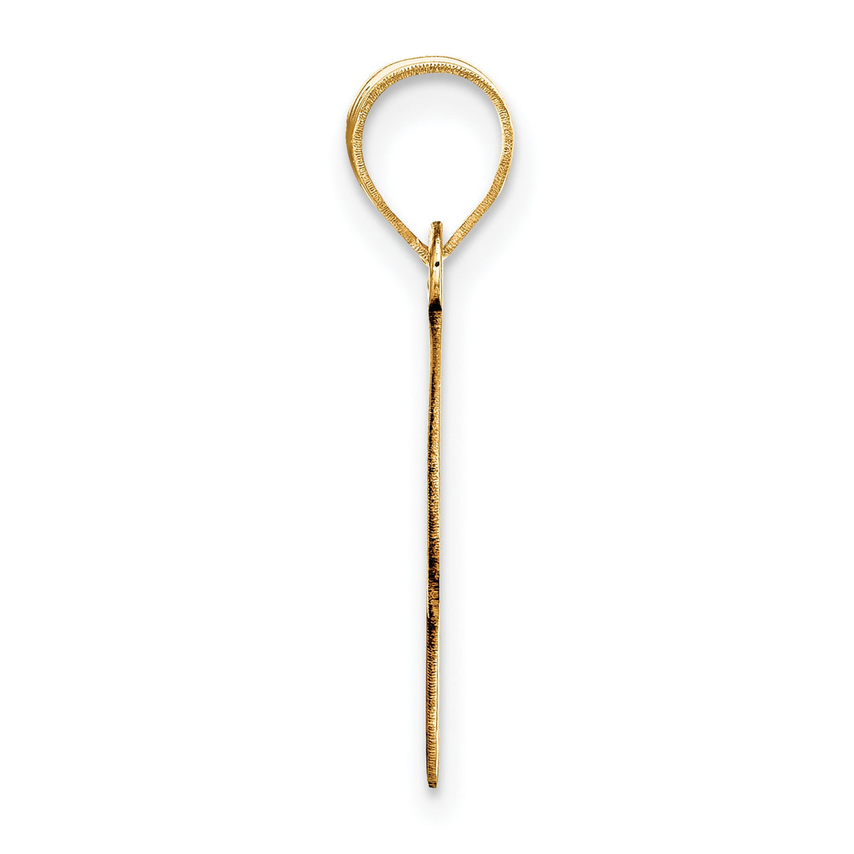 14k Yellow Gold Letter R Pendant, Bold Modern Initial Charm for Women or Unisex Wear