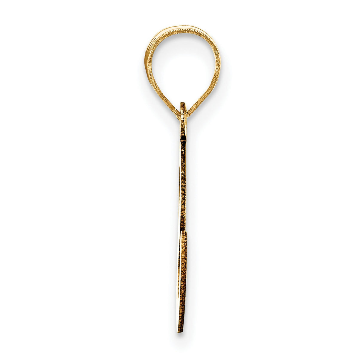 14k Yellow Gold Letter S Pendant, Script Initial Charm, Polished Monogram Jewelry for Women or Unisex