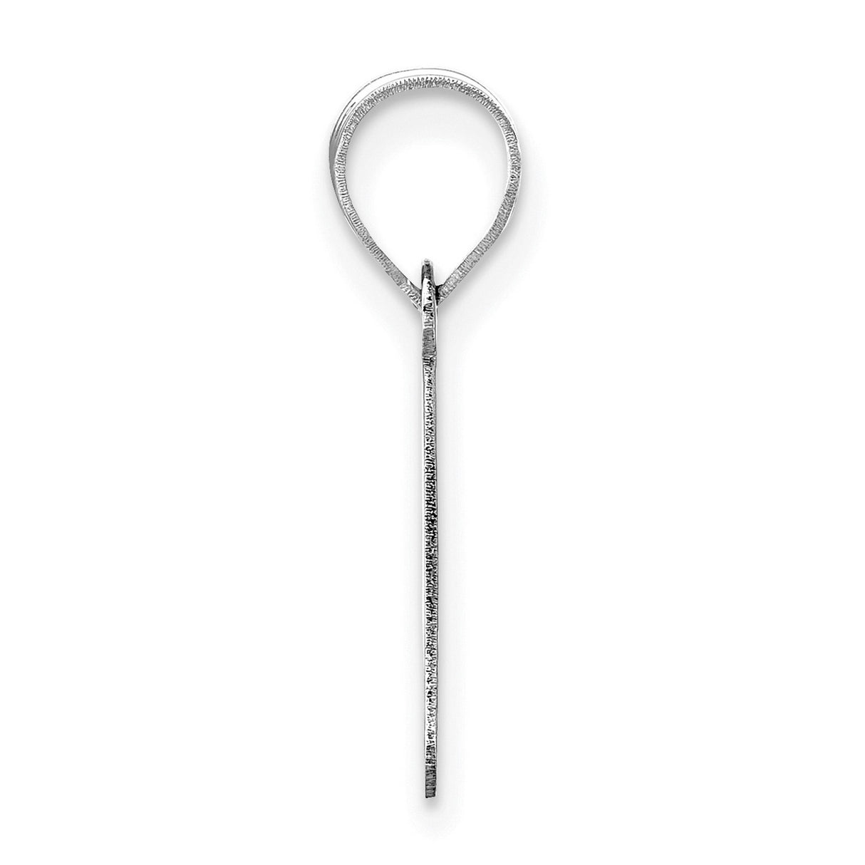 14k White Gold Letter P Pendant Charm, Block Initial Monogram, Polished Unisex Design