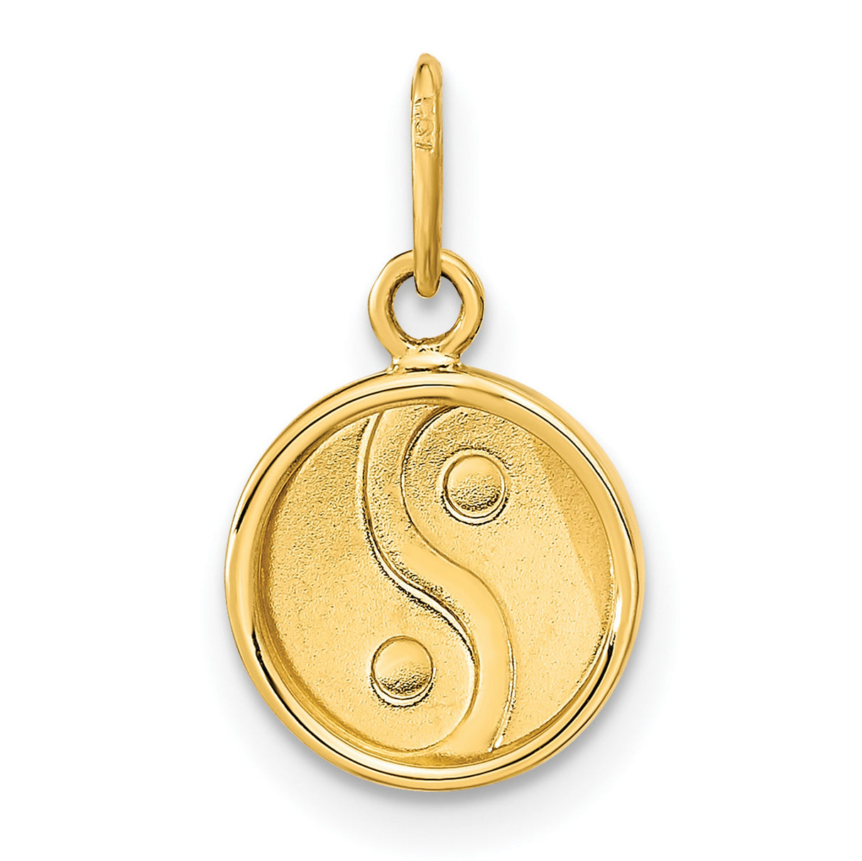 14k Yellow Gold Yin Yang Pendant, Black and White Enamel, Taoist Symbol of Harmony and Balance