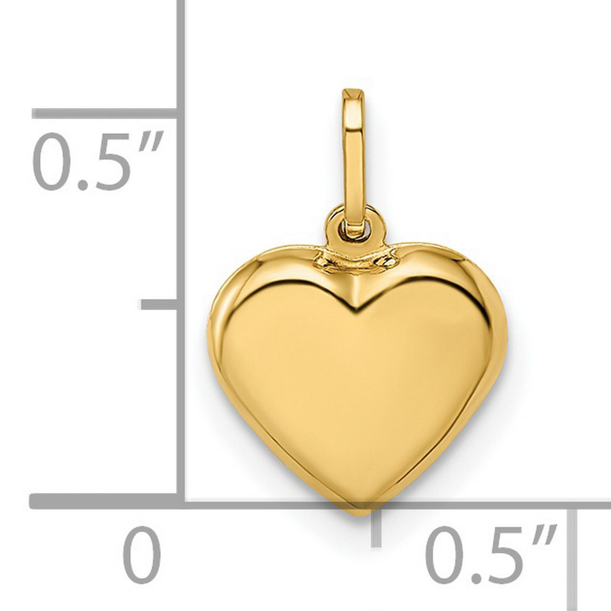 14k Yellow Gold Heart Pendant, Smooth Polished Finish, Romantic Classic Design for Women