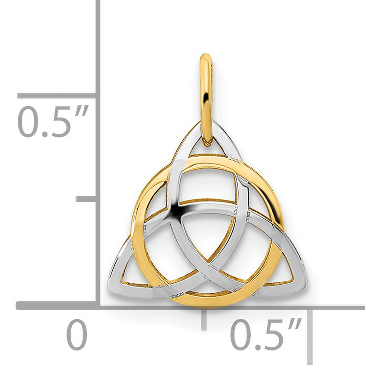 14k Multi-Tone Gold Celtic Trinity Knot Pendant with Interlocking Design