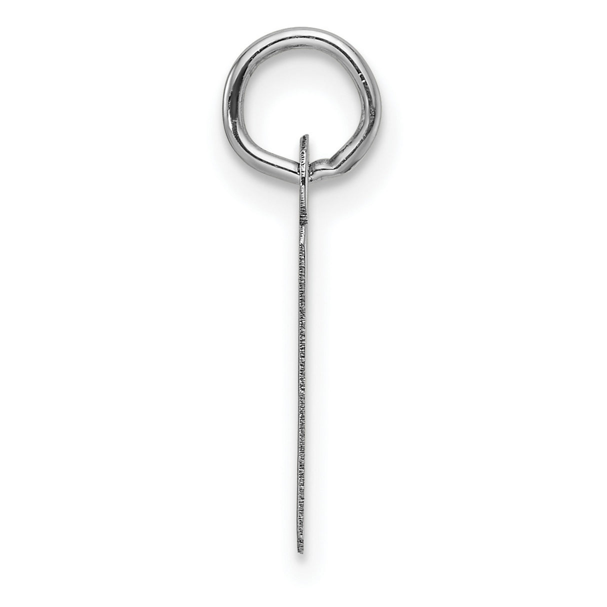 14k White Gold Initial D Pendant, Polished Block Letter Charm, Modern Minimalist Style
