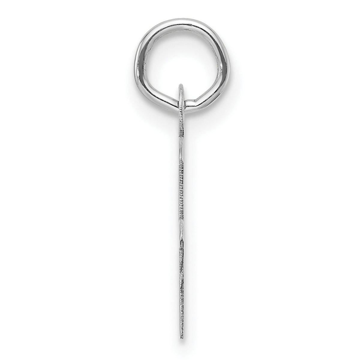 14k White Gold Letter F Pendant, Polished Block Monogram Charm for Women