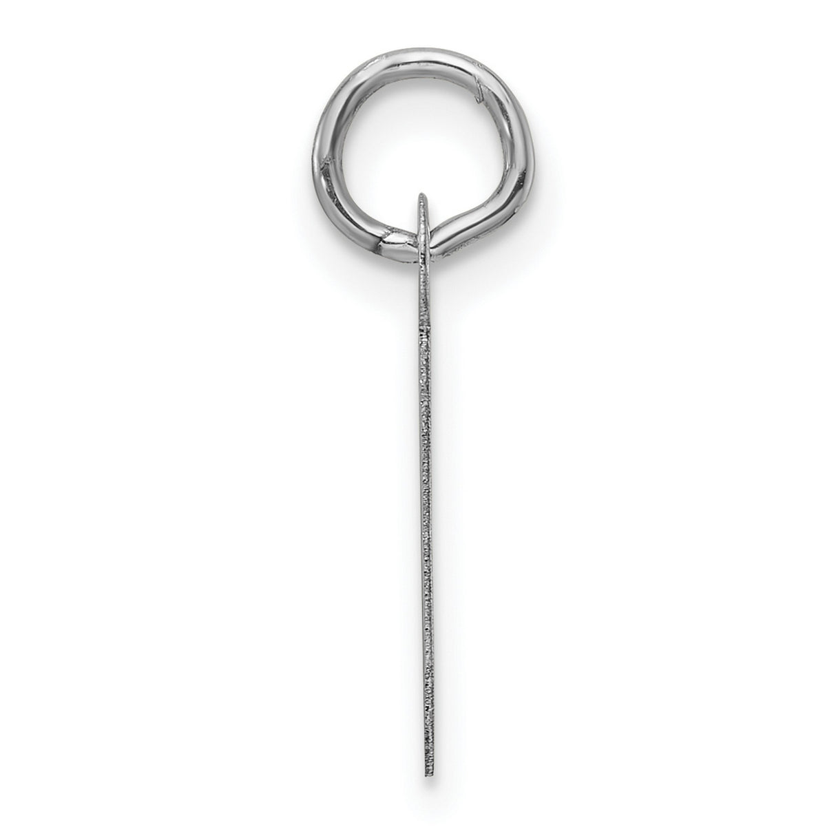 14k White Gold Initial Pendant, Polished Block Letter J Charm, Minimal Alphabet Jewelry