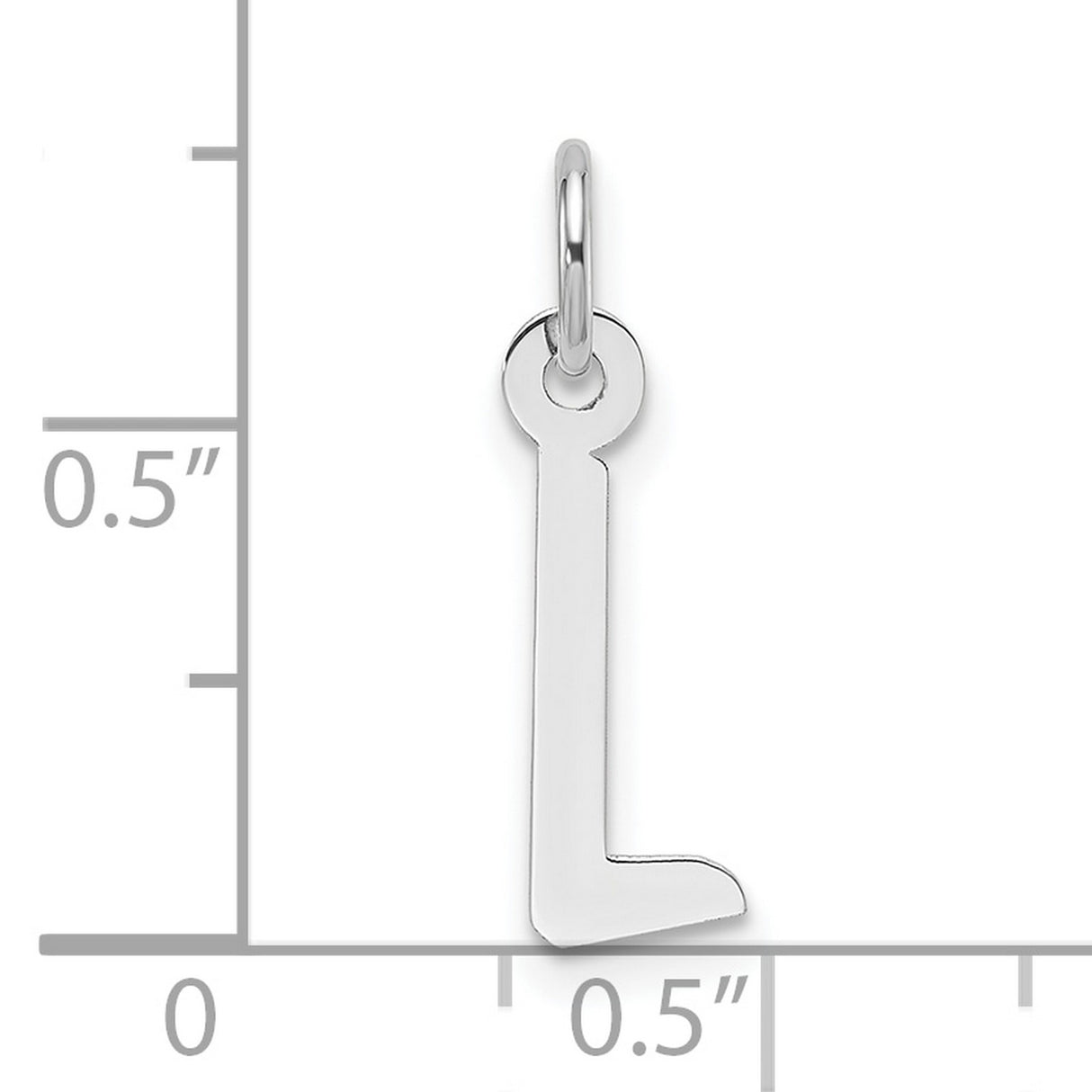 14k White Gold Letter L Pendant, Minimalist Initial Charm, Unisex Monogram Jewelry