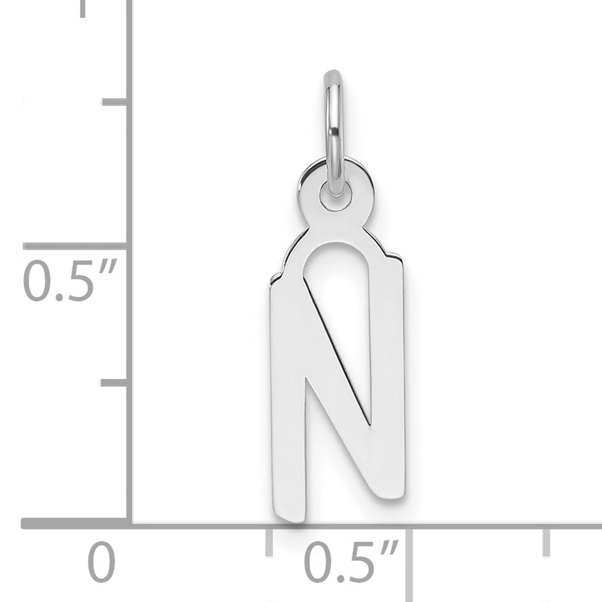 14k White Gold Nazarene Pendant with Arabic Nun Symbol, Unisex Religious Charm