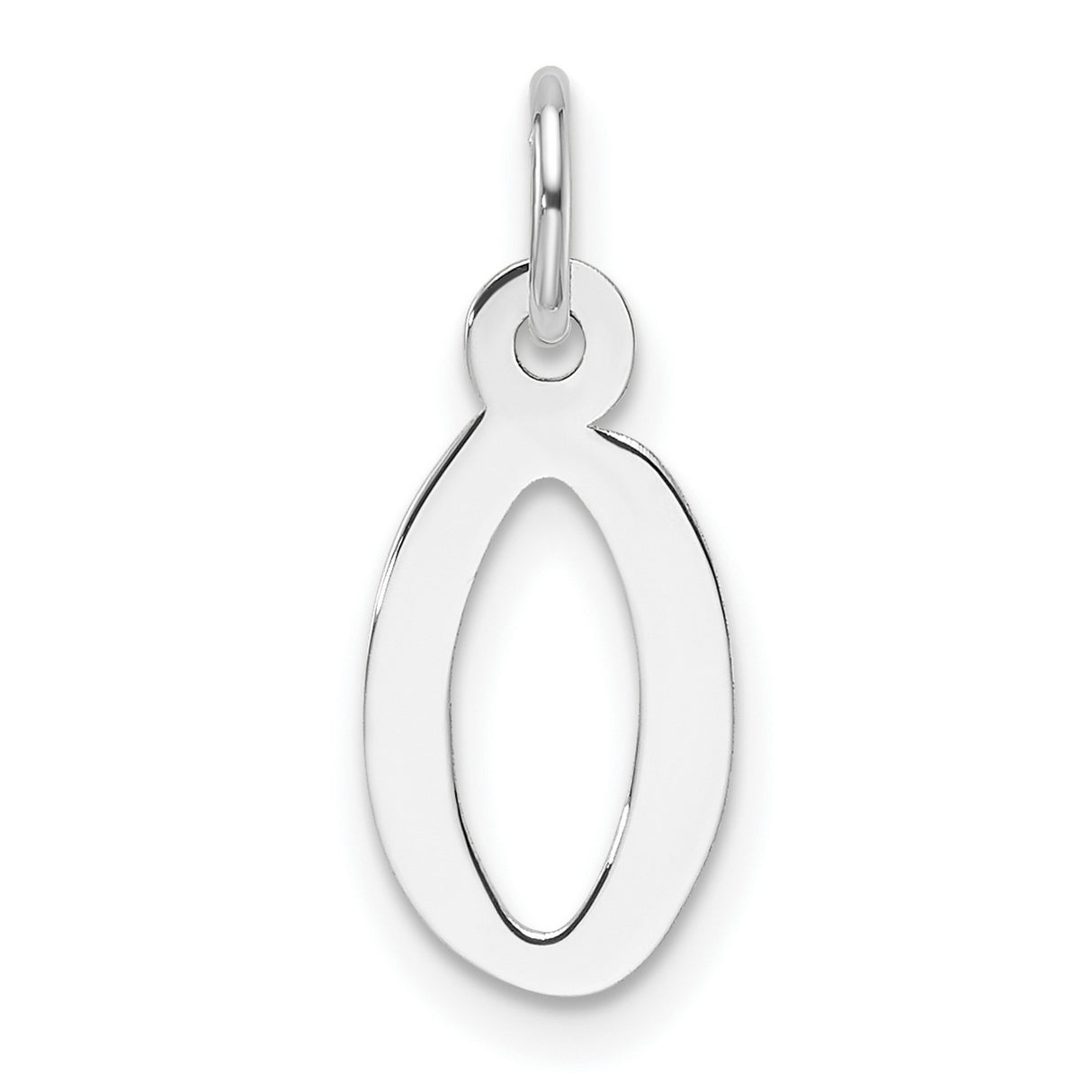 14k White Gold Ichthys Christian Pendant, Openwork Fish Symbol Charm for Women