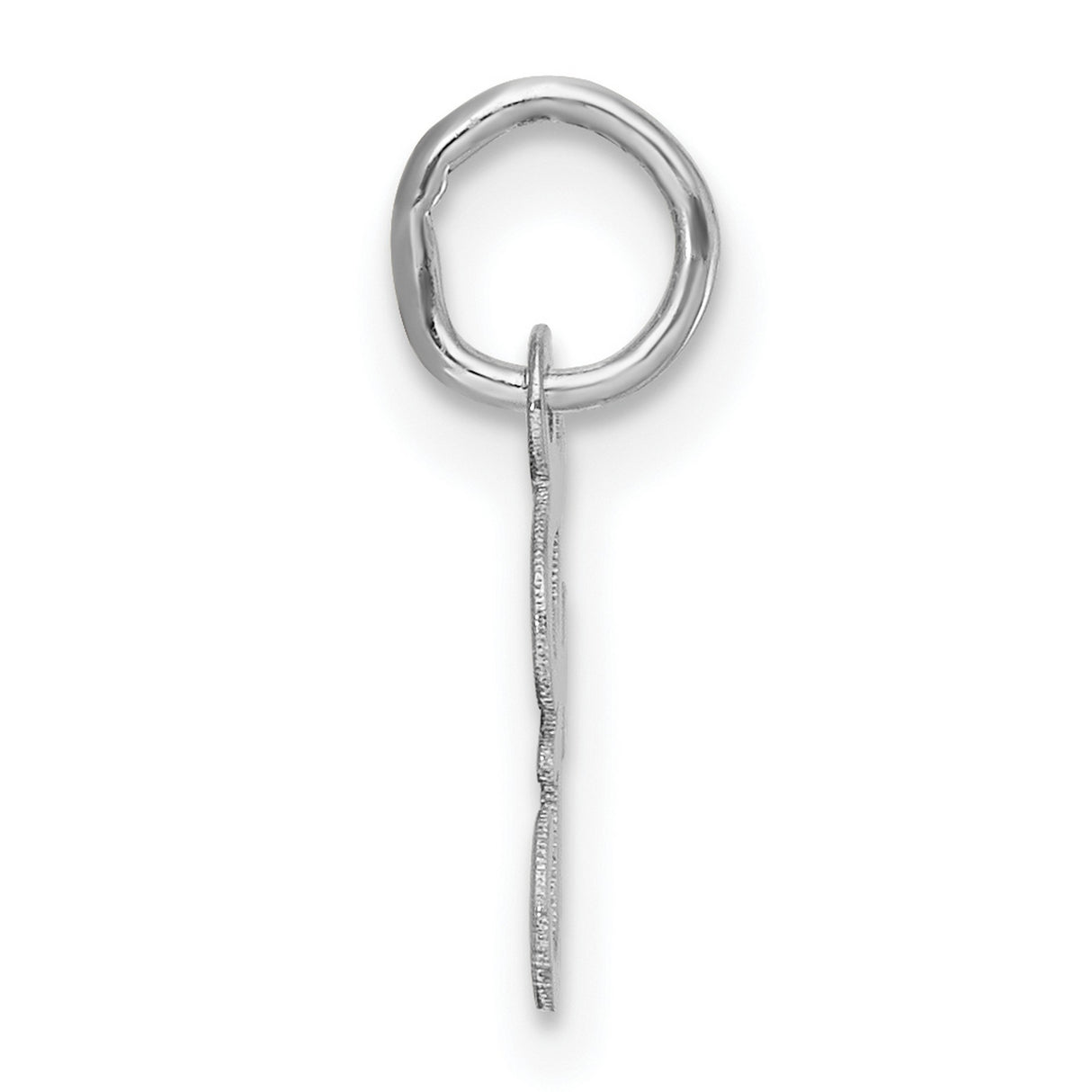 14k White Gold Script Initial F Pendant, Cursive Letter Charm for Necklace or Bracelet