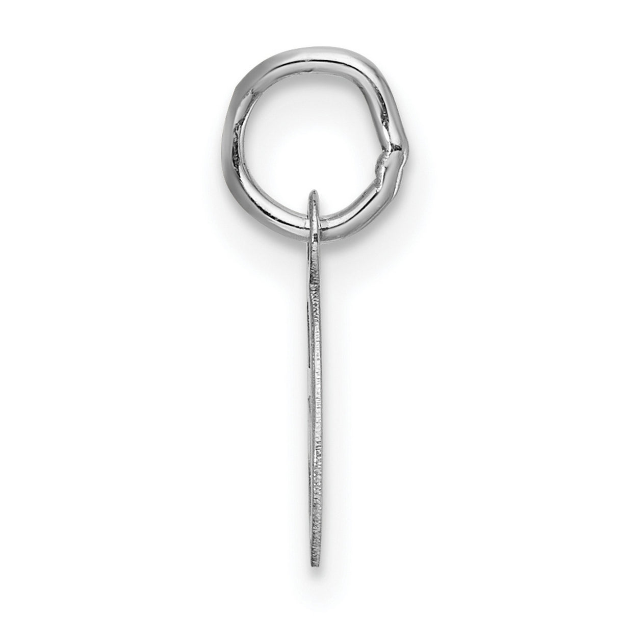 14k White Gold Initial G Pendant Charm, Polished Script Letter Design
