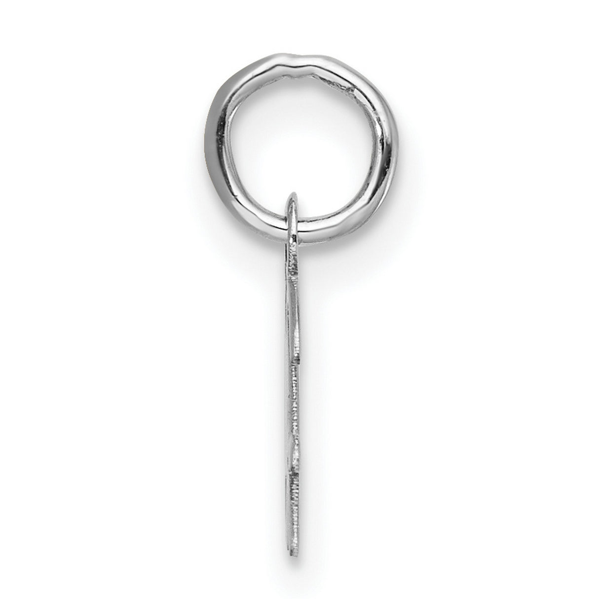 14k White Gold Script Letter H Pendant, Polished Cursive Initial Charm for Women