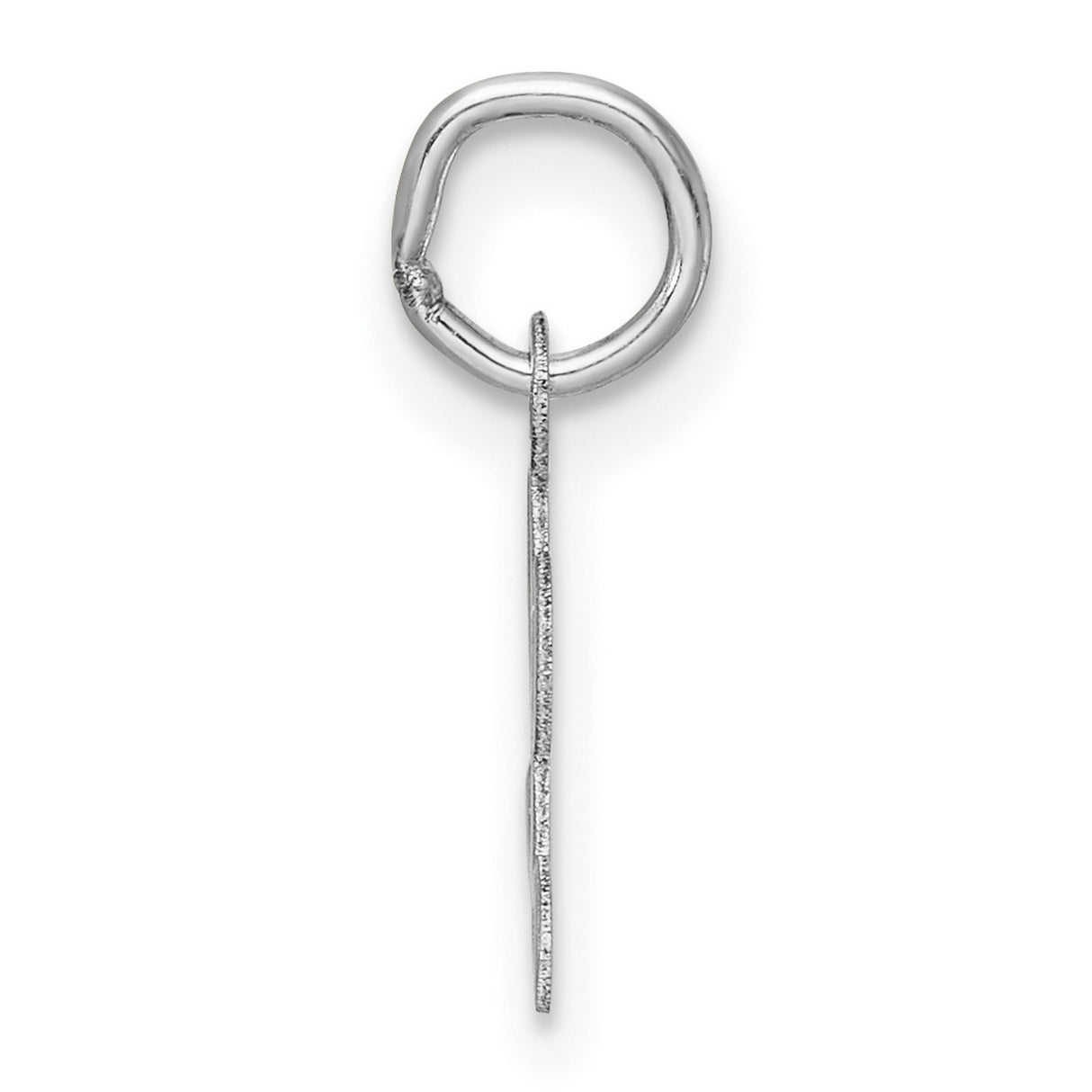 14k White Gold Initial Pendant Charm with Polished Script Letter L Design for Women