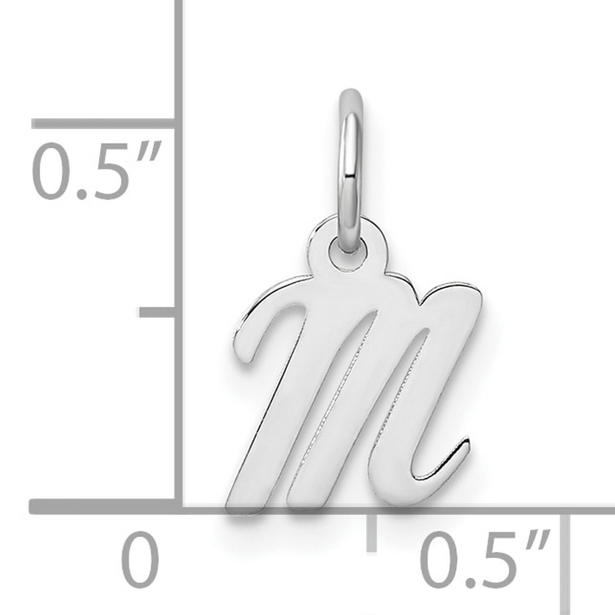 14k White Gold Virgo Zodiac Pendant, Polished Script Symbol Design for Women