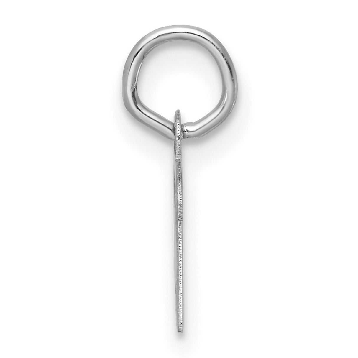14k White Gold Script Initial R Pendant, Polished Cursive Letter Charm for Women