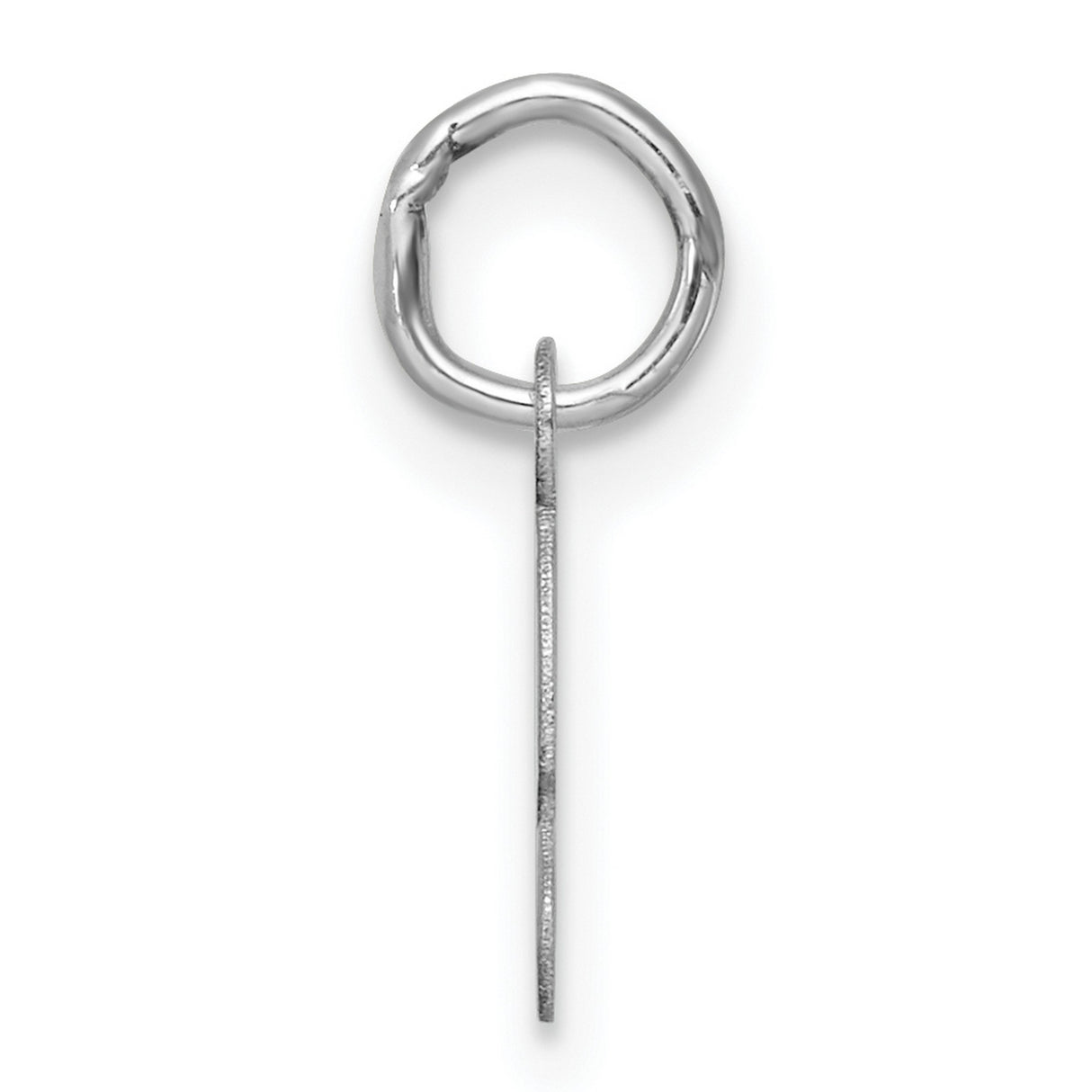 14k White Gold Initial Pendant Charm, Script Letter S Design for Women or Unisex Wear