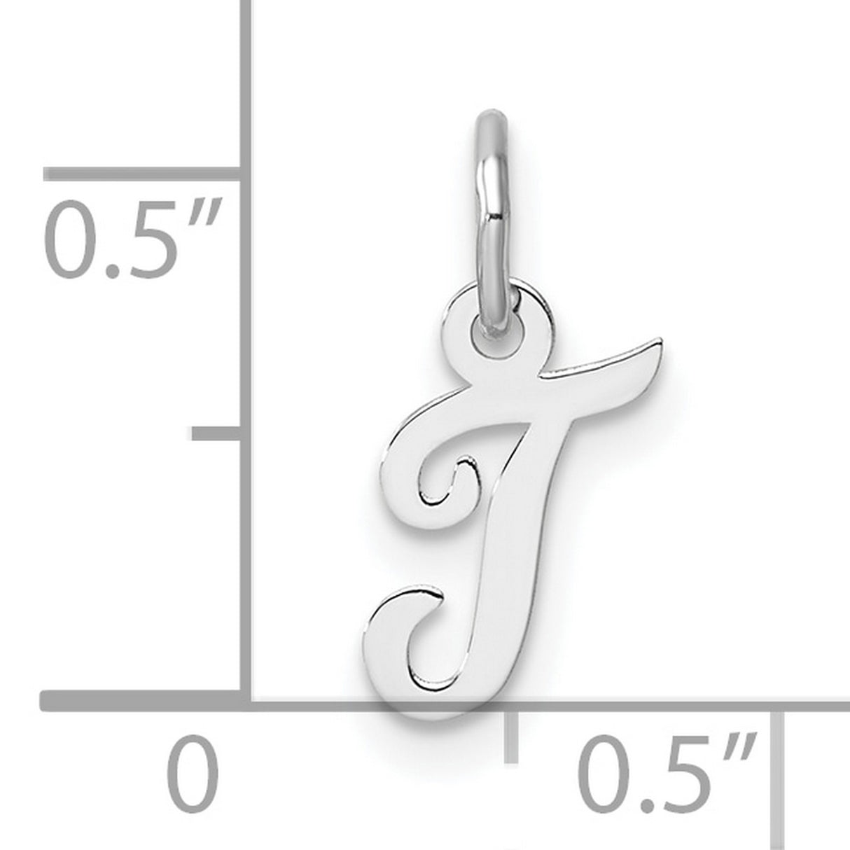 14k White Gold Script J Pendant, Cursive Letter Charm for Women