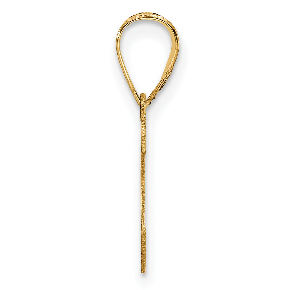 14k Yellow Gold Letter C Pendant, Polished Script Initial Charm for Women