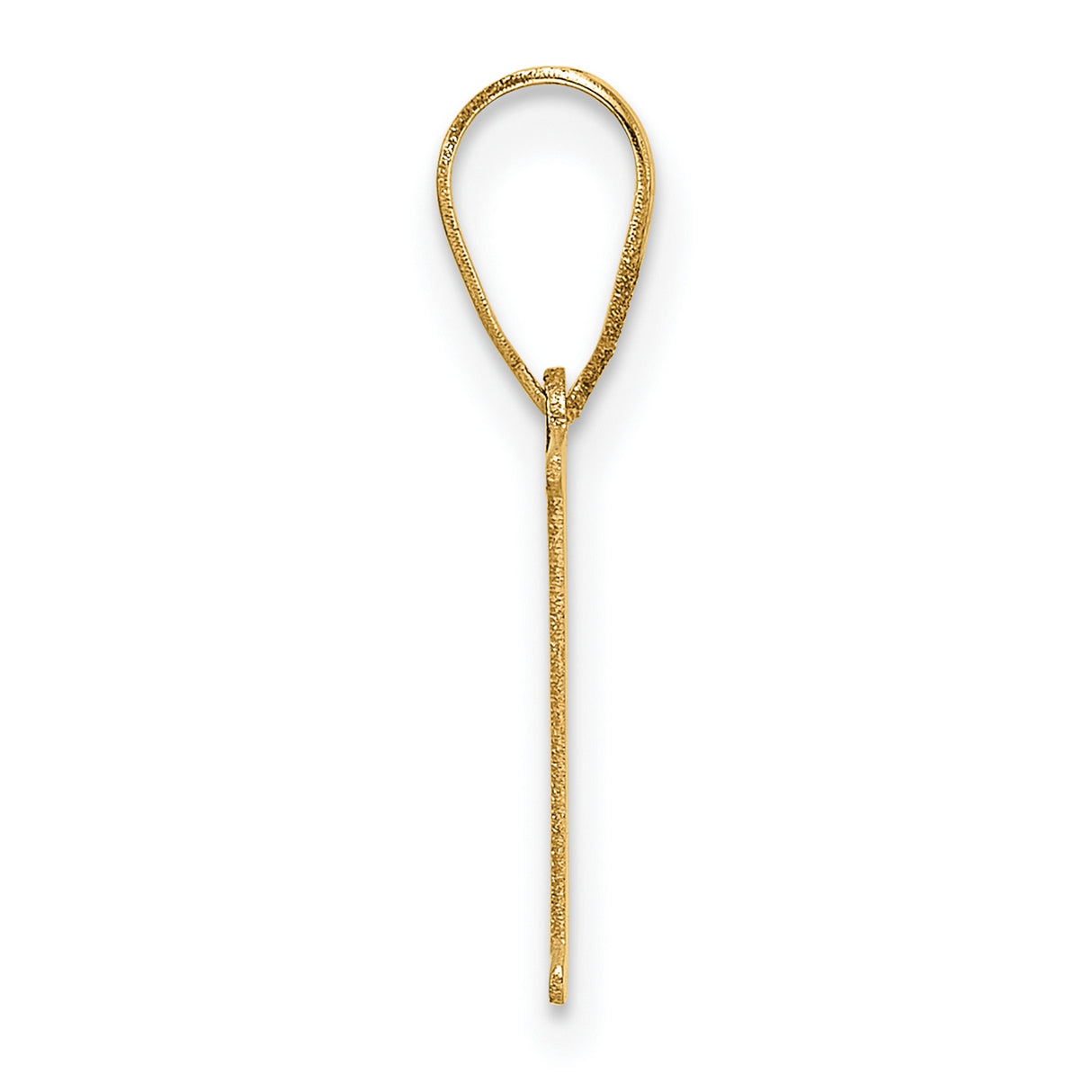 14k Yellow Gold Letter H Pendant Charm, Polished Block Initial Design for Women or Unisex Wear